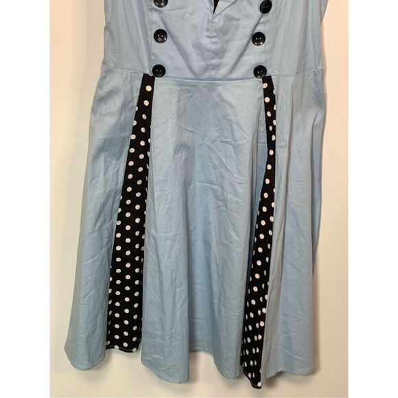 Killreal Women's Polka Dots Knee Length Sleeveless Swing Dress Blue Size Medium - Picture 2 of 10